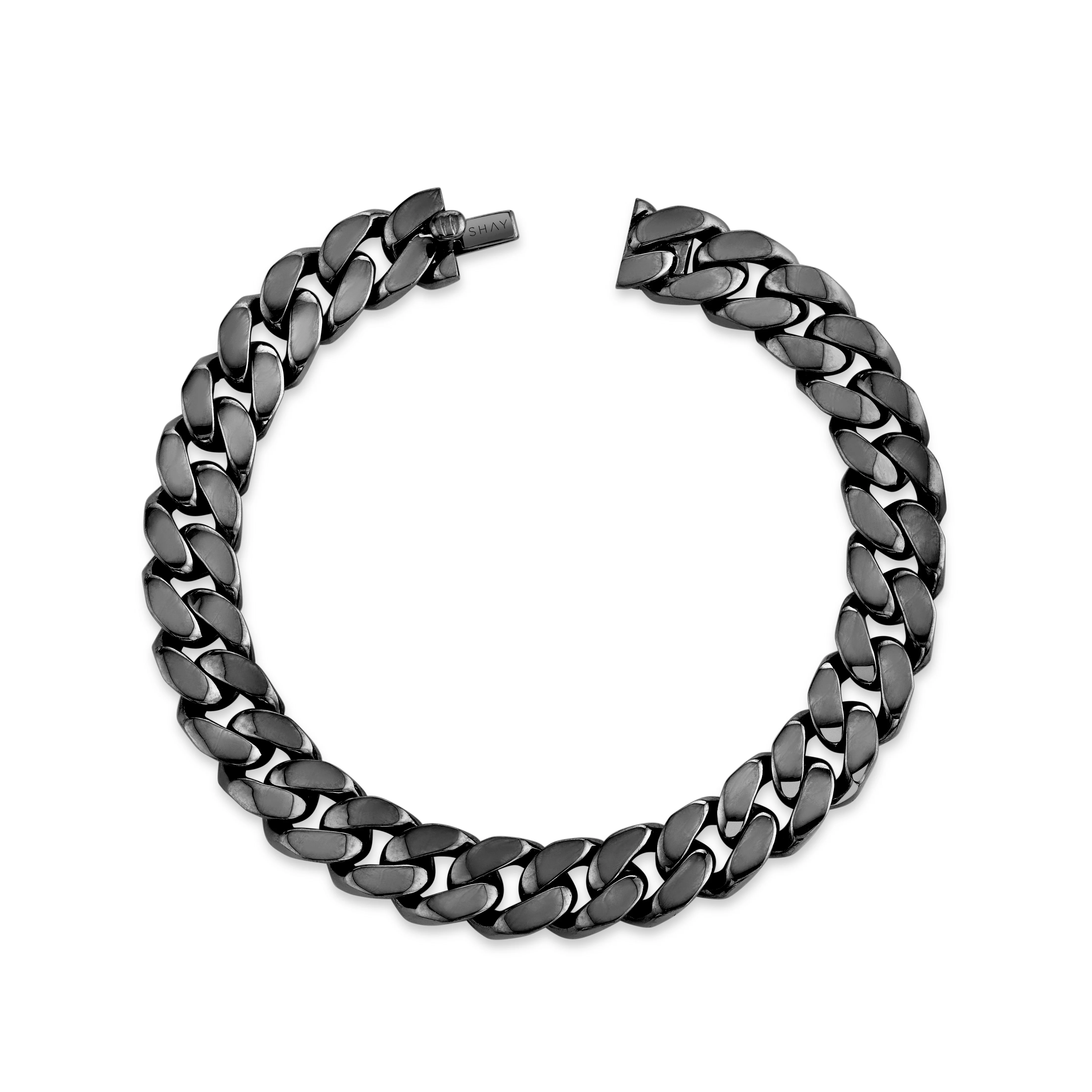 READY TO SHIP MEN'S SOLID GOLD FLAT LINK BRACELET - Image 3