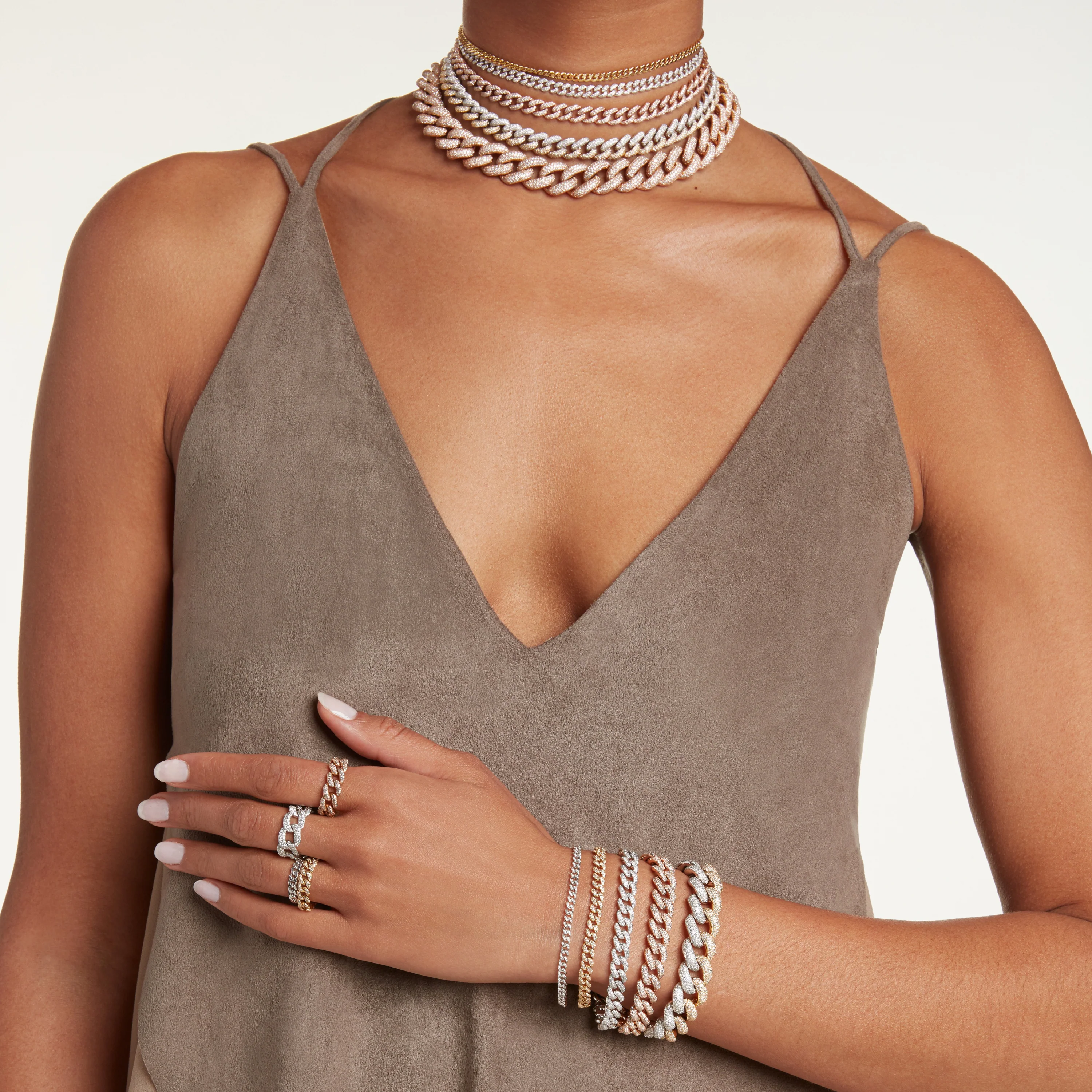 READY TO SHIP TWO-TONE PAVE JUMBO LINK BRACELET - Image 4