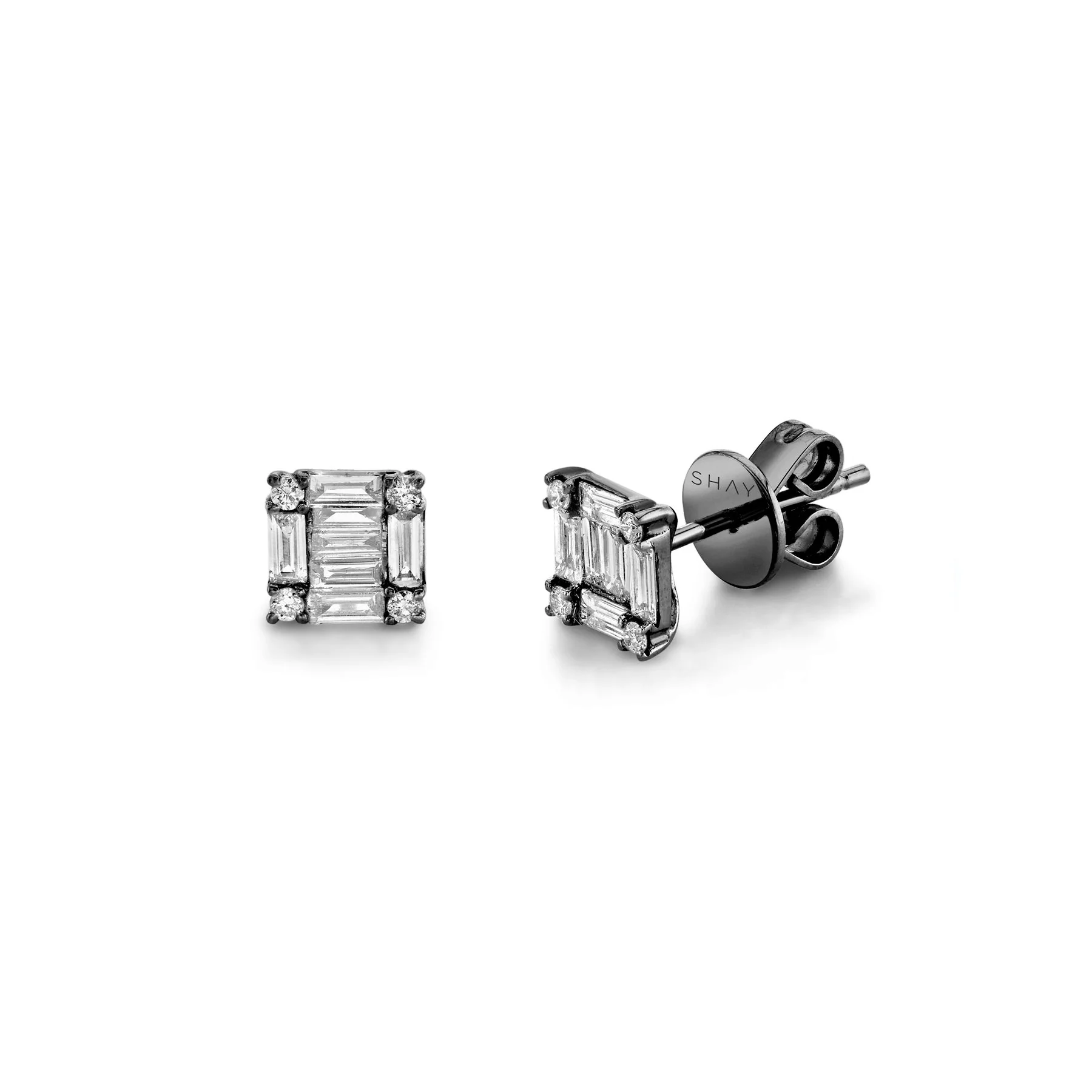 SINGLE DIAMOND SQUARE STACKED STUD - Image 5