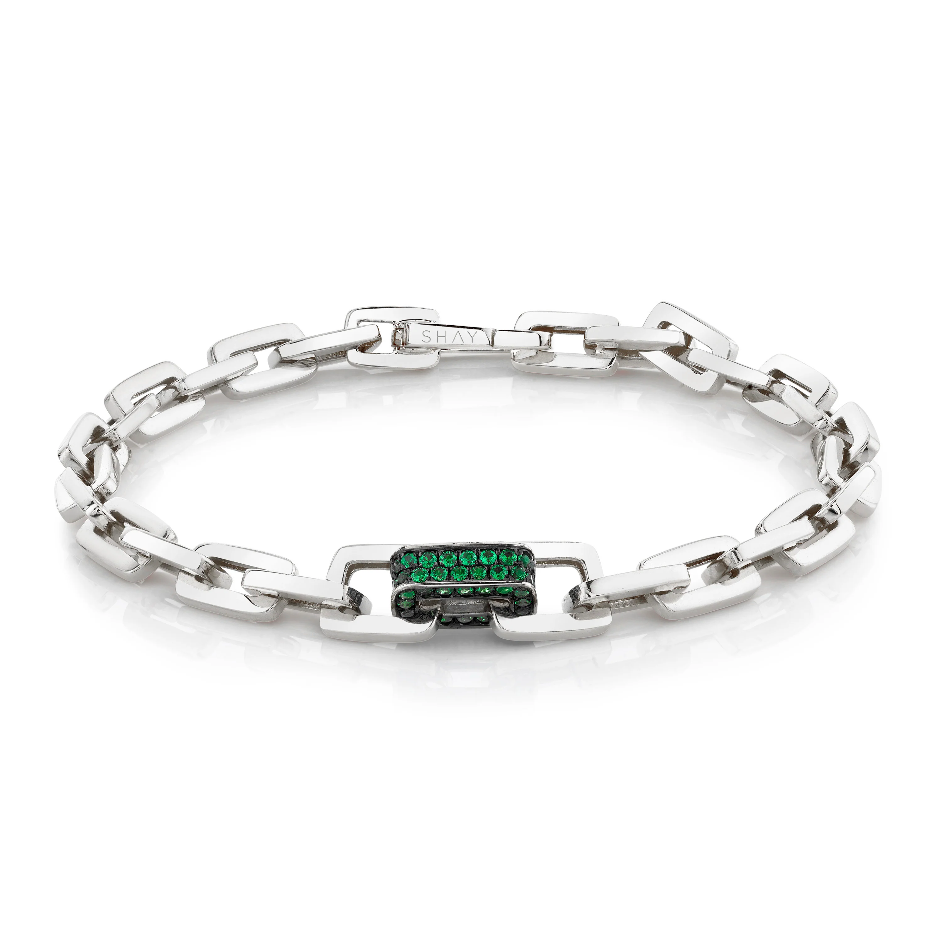 GREEN GARNET SINGLE DECO LINK BRACELET - Image 4