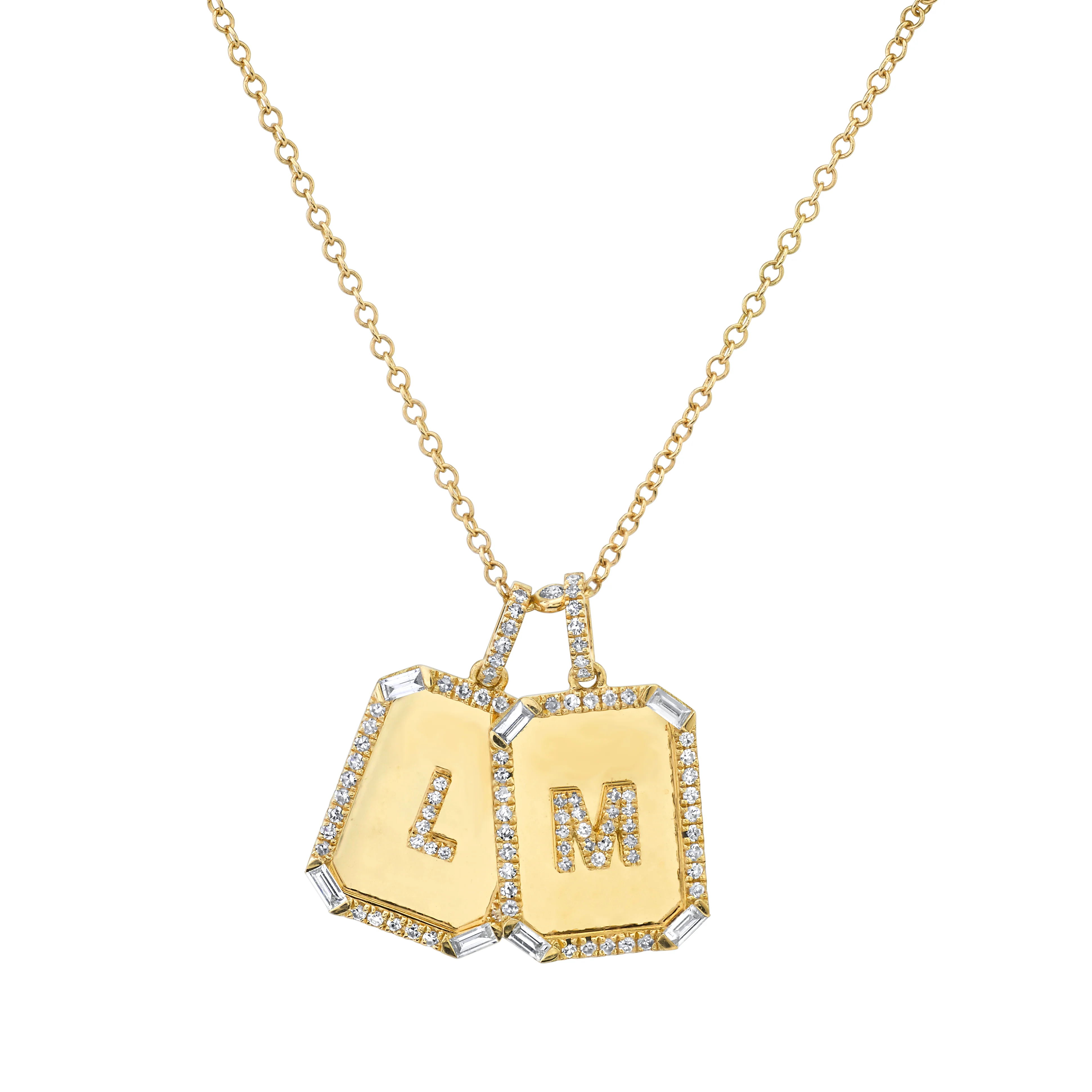 TWIN INITIAL MINI NAMEPLATE NECKLACE - Image 7
