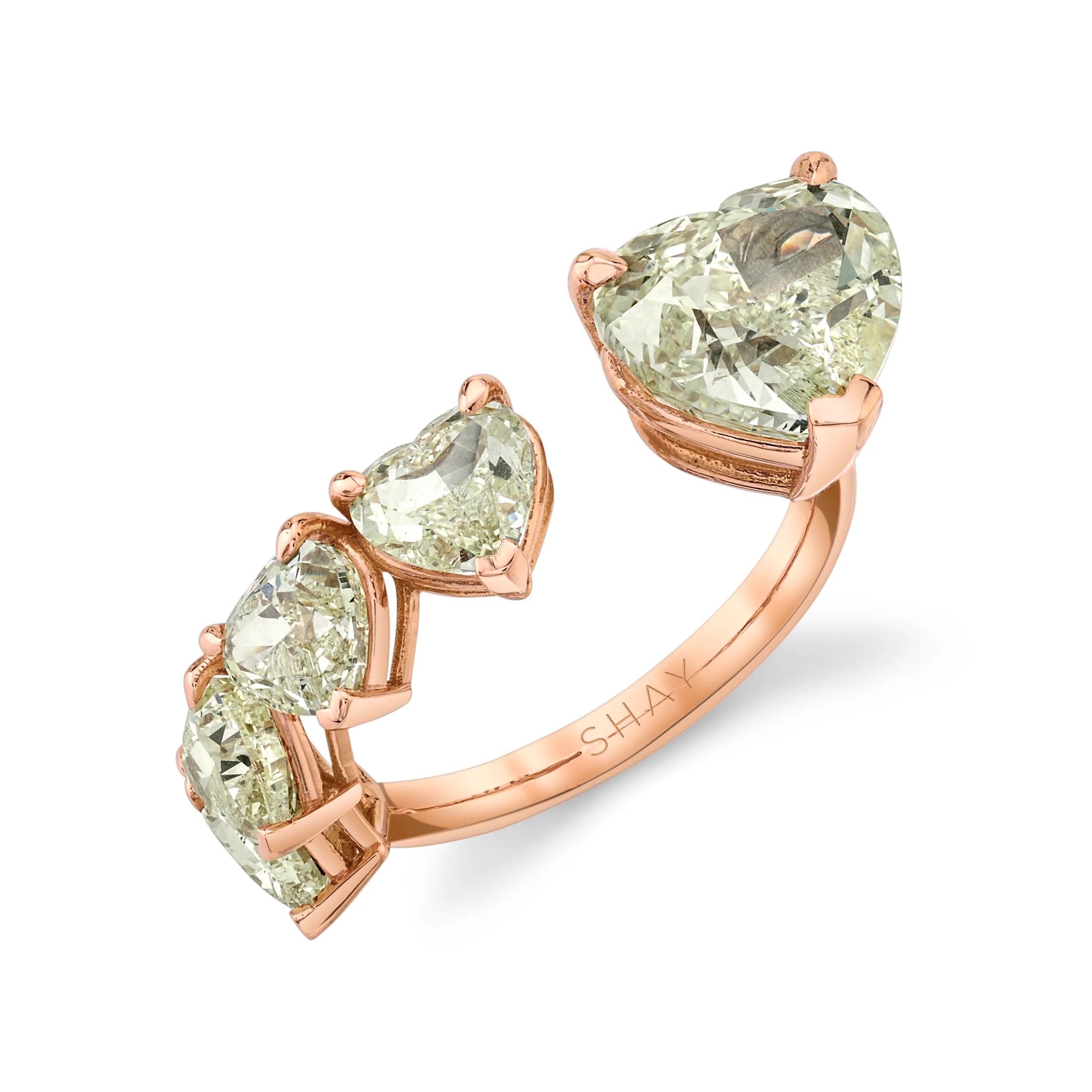YELLOW DIAMOND FLOATING HEART RING - Image 3